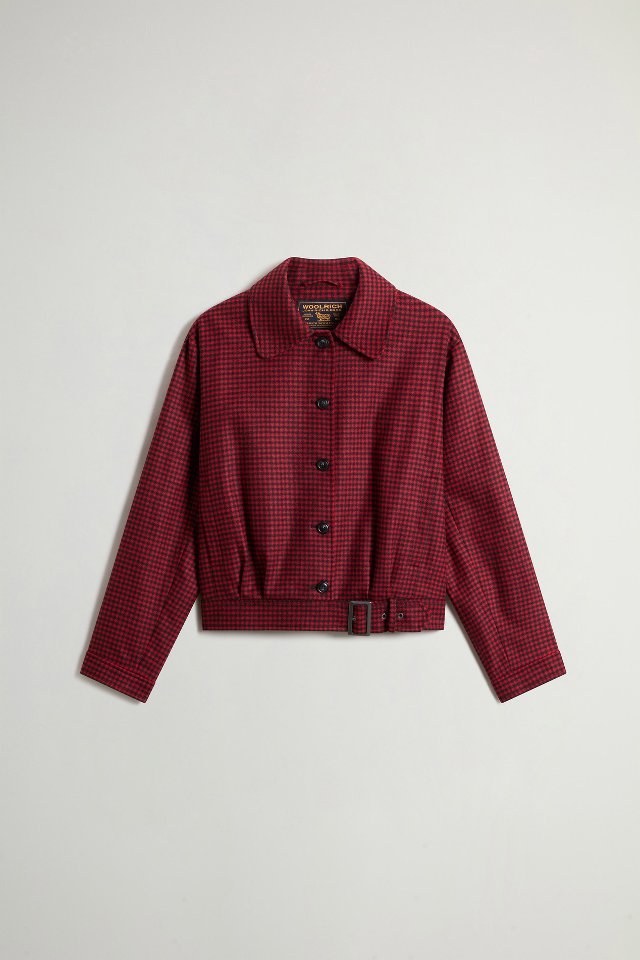 Checked Overshirt in Recycled Italian Wool Blend Red photo 6 | Woolrich