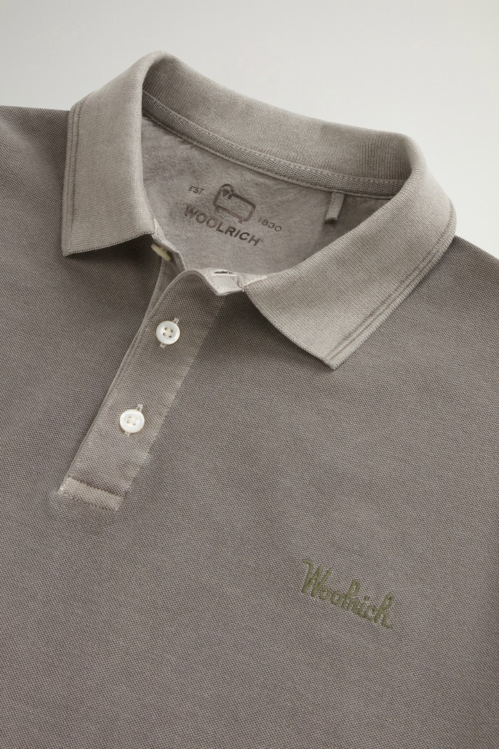 Garment-Dyed Mackinack Polo in Stretch Cotton Piquet Green photo 6 | Woolrich