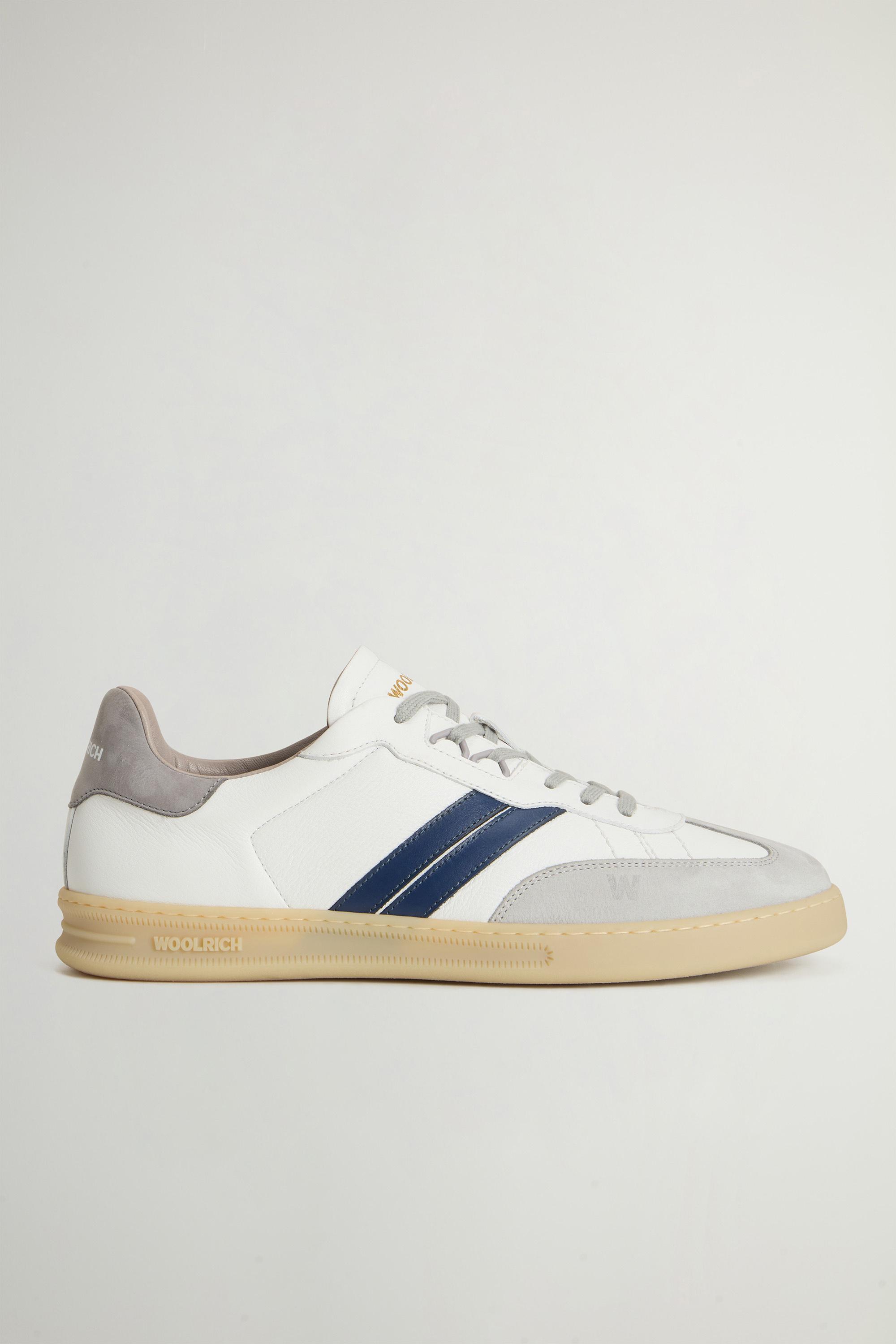 Doubleu Tennis Sneakers aus Kalbsleder mit seitlichen Streifen Weiß photo 1 | Woolrich