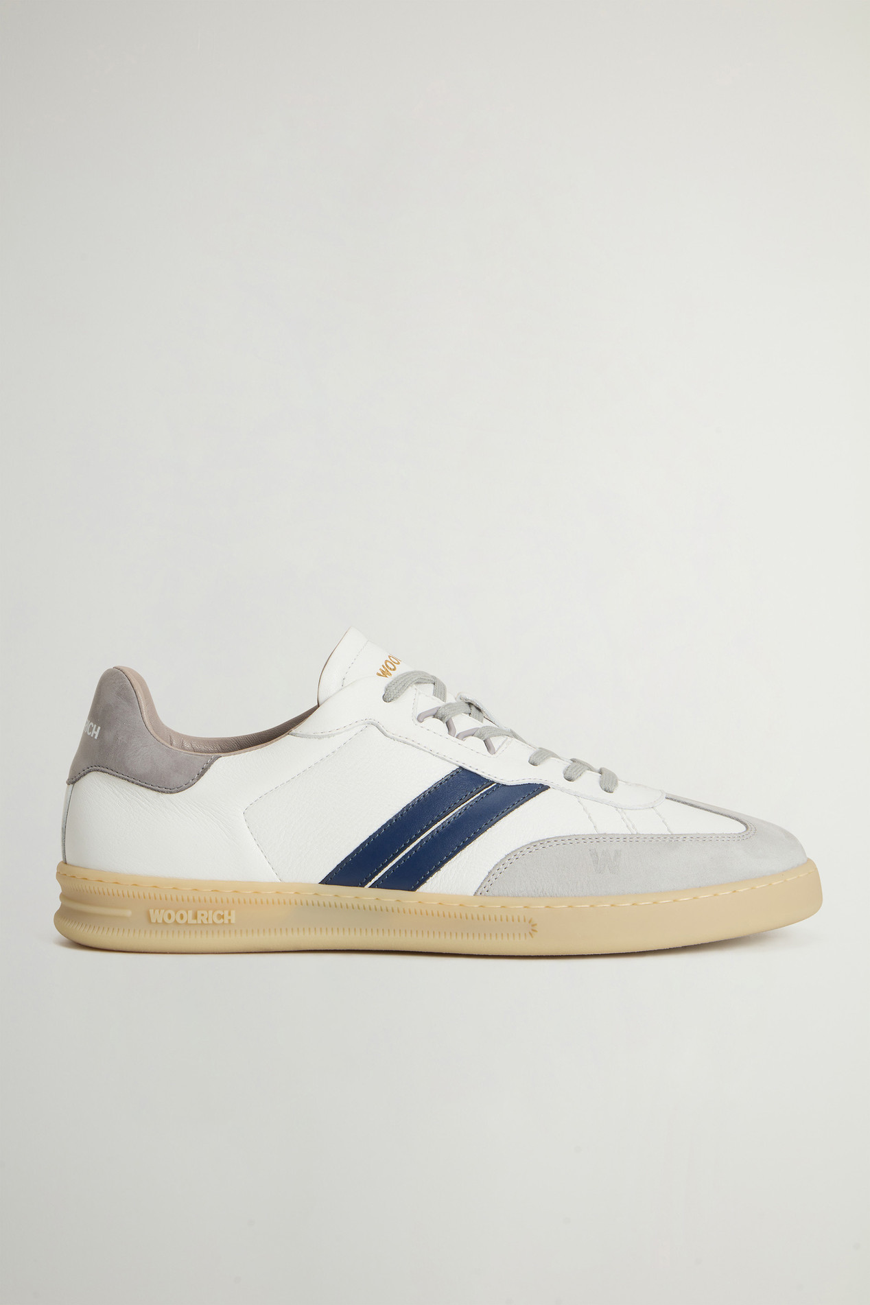 Doubleu Tennis Sneakers in Leather with Side Stripes White photo 1 | Woolrich