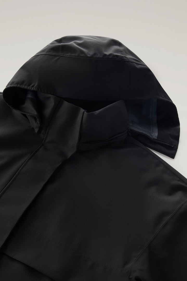 Waterproof Parka in Light Stretch Fabric with a Detachable Hood Black photo 3 | Woolrich