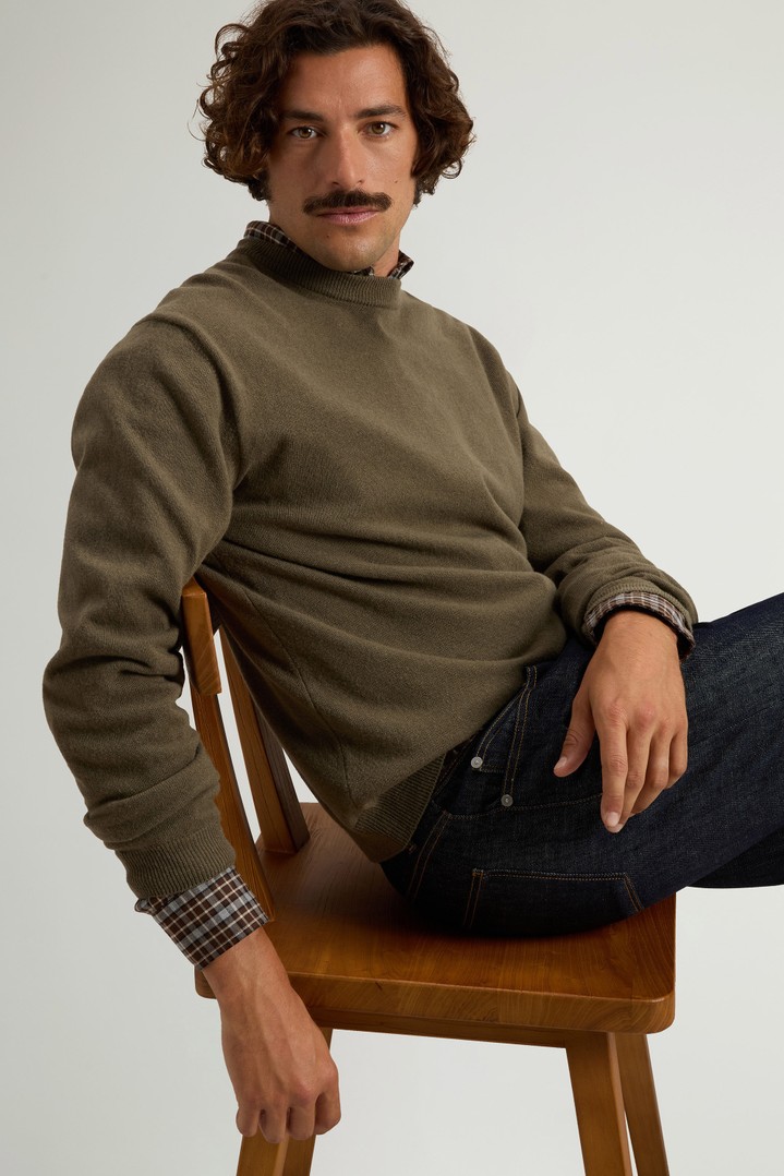 Pullover aus reiner Schurwolle mit Rundhalsausschnitt Grün photo 4 | Woolrich