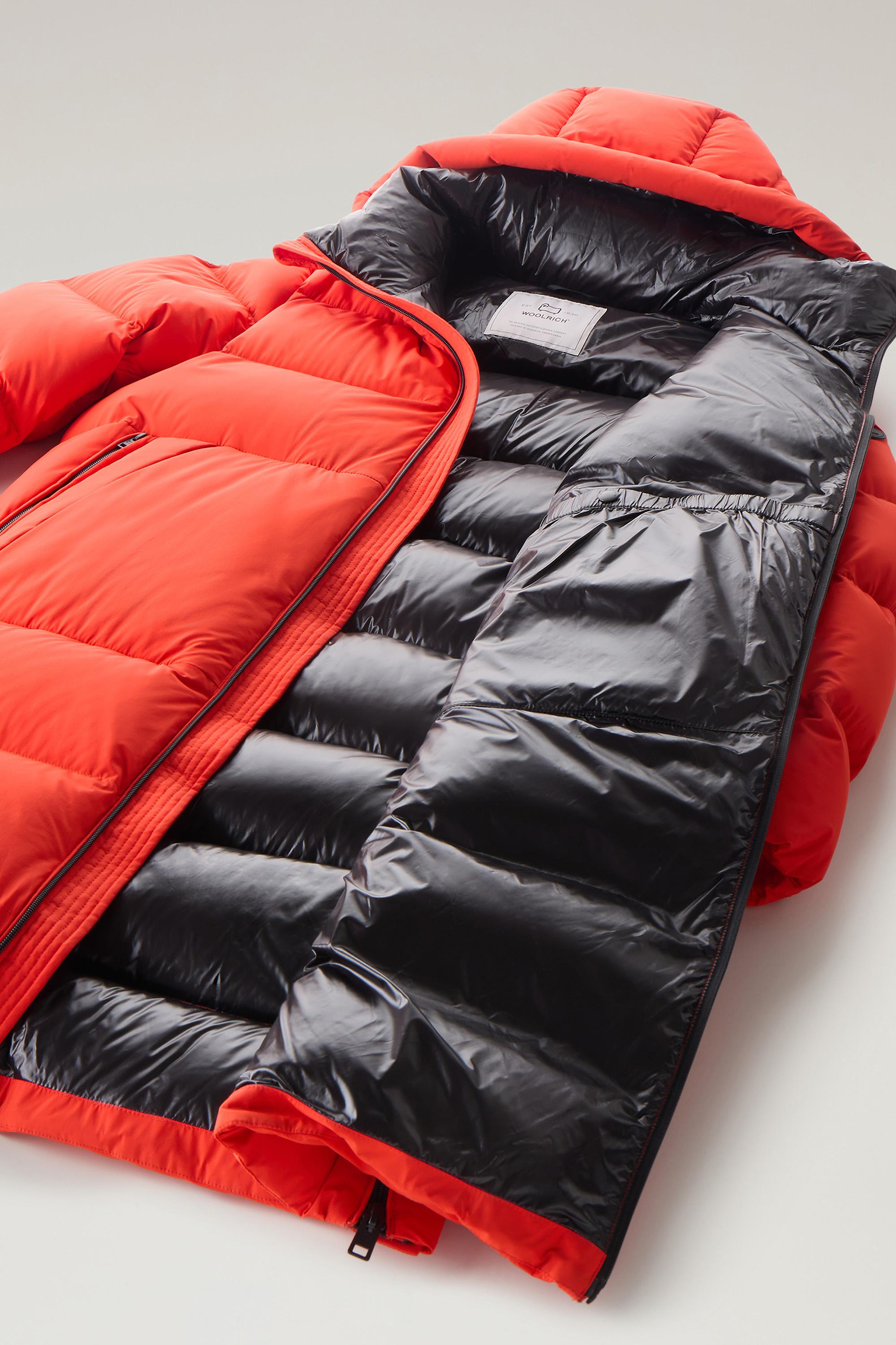 WOOLRICH SIERRA LONG JACKETフード付きダウンジャケット Men's Sierra Supreme Long Parka in Stretch Nylon orange | Woolrich US