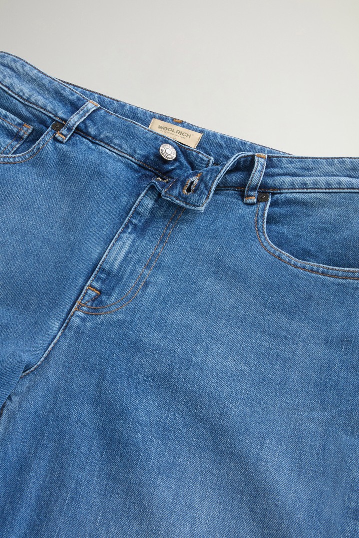 Wide-Leg Five-Pocket Jeans in Stretch Cotton Denim Blue photo 4 | Woolrich