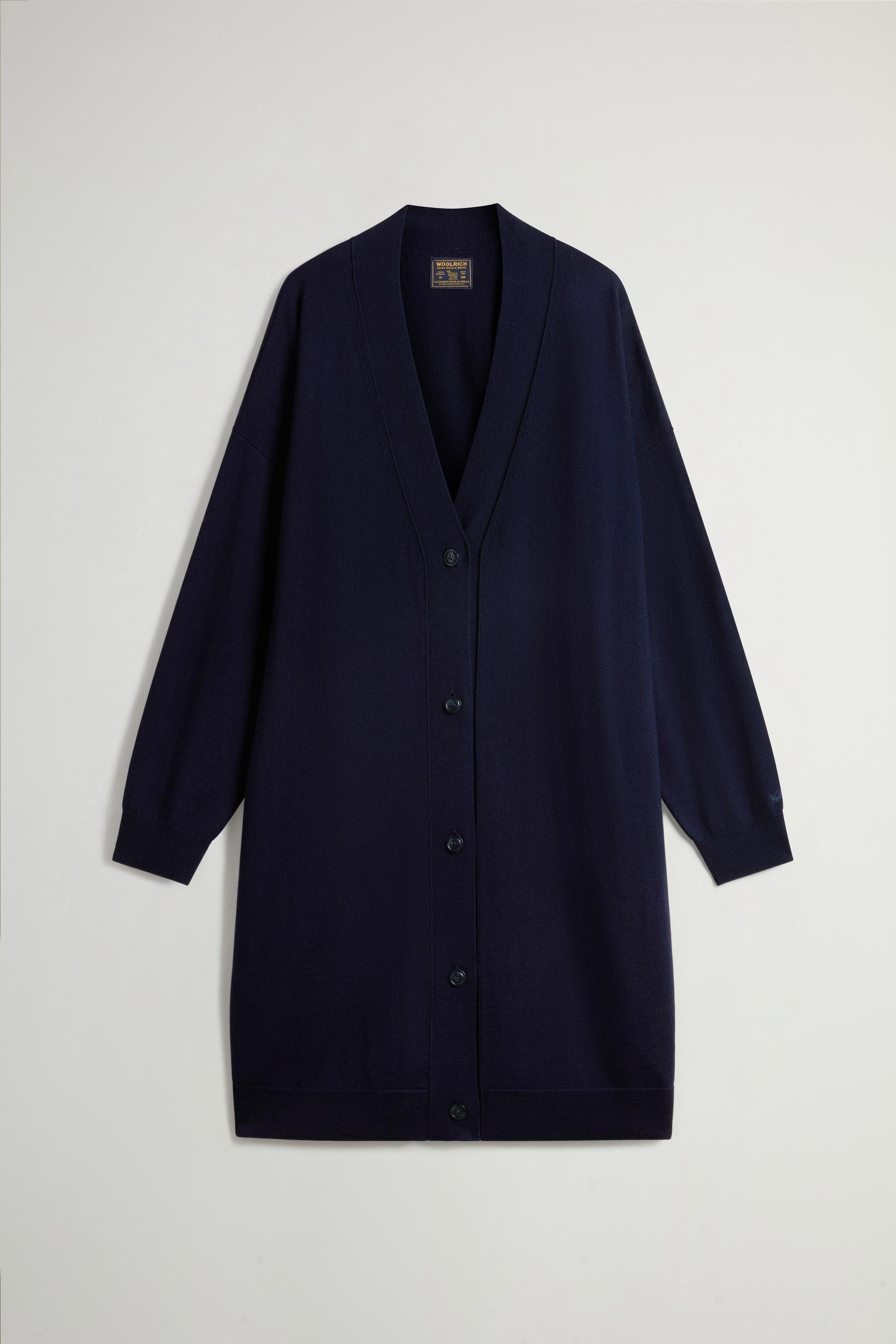 Long Cardigan in Pure Merino Virgin Wool Blue photo 1 | Woolrich
