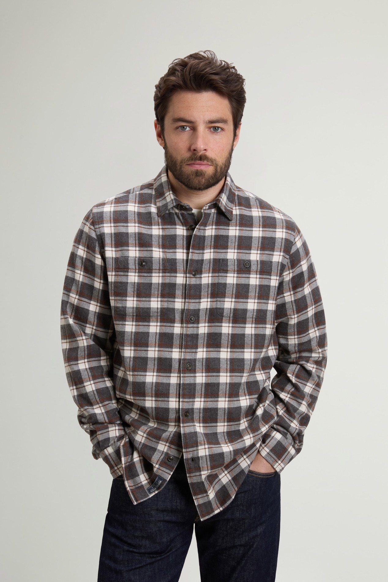 CHECK FLANNEL WARREN SHIRT Grau photo 1 | Woolrich