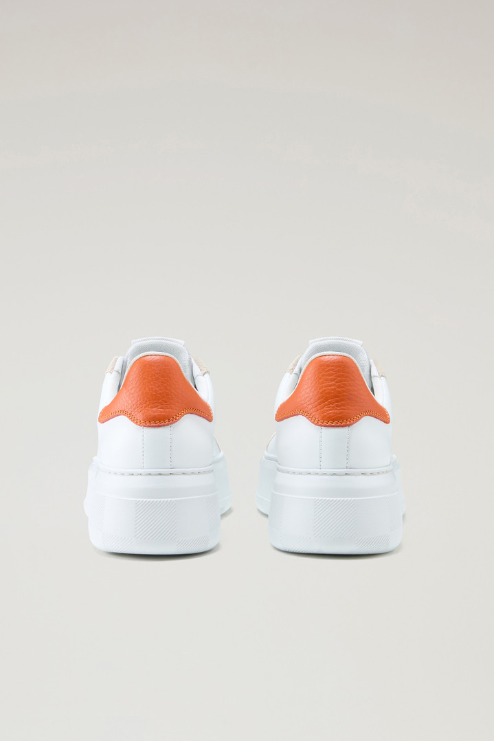 Chunky Court Sneakers in Leather with Contrasting Trim Blue photo 3 | Woolrich