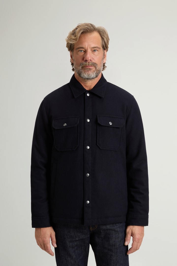 Surchemise Alaskan en laine italienne Melton mélangée recyclée Bleu photo 1 | Woolrich