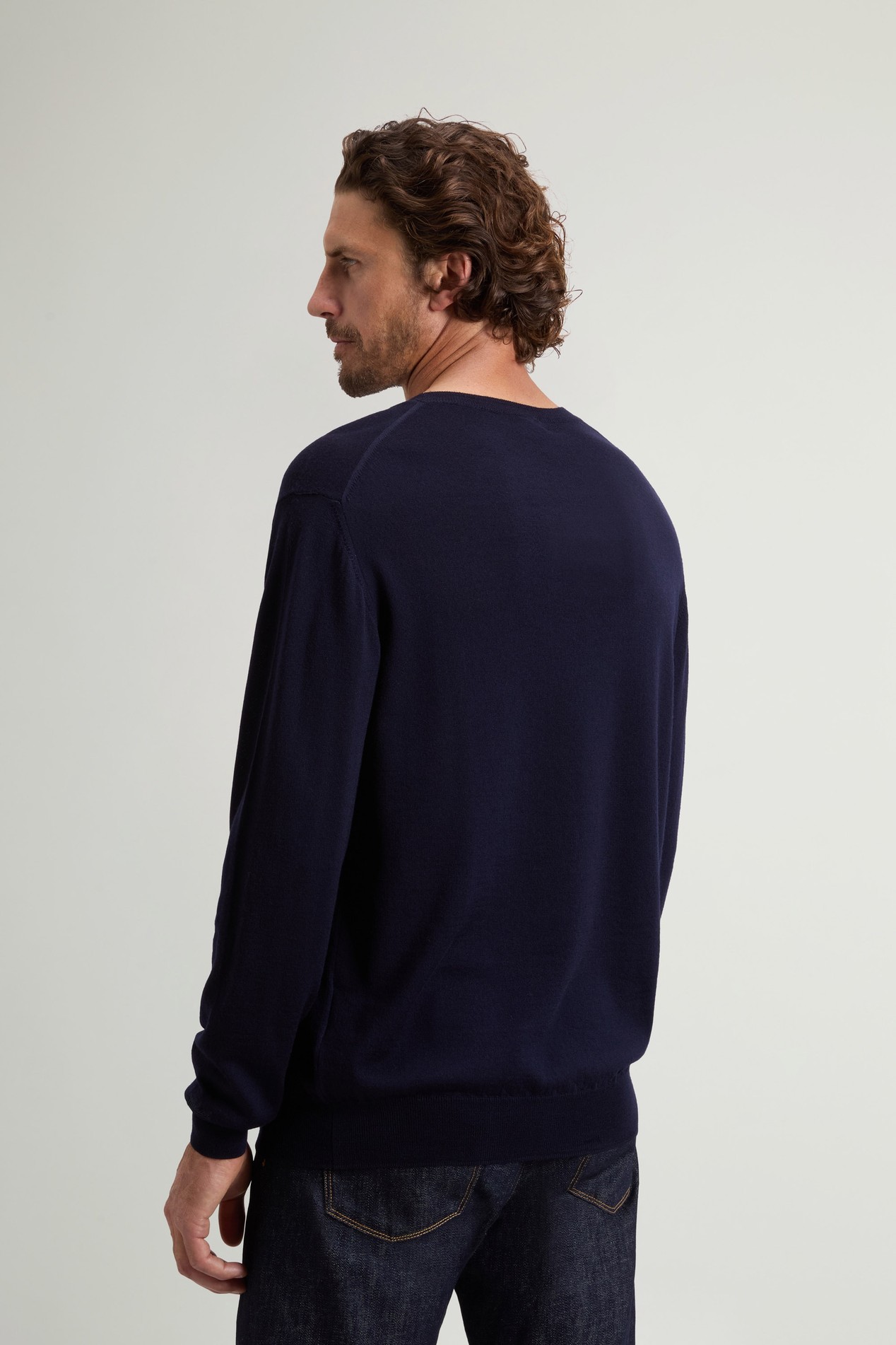 Crewneck Sweater in Pure Merino Virgin Wool Blue photo 3 | Woolrich