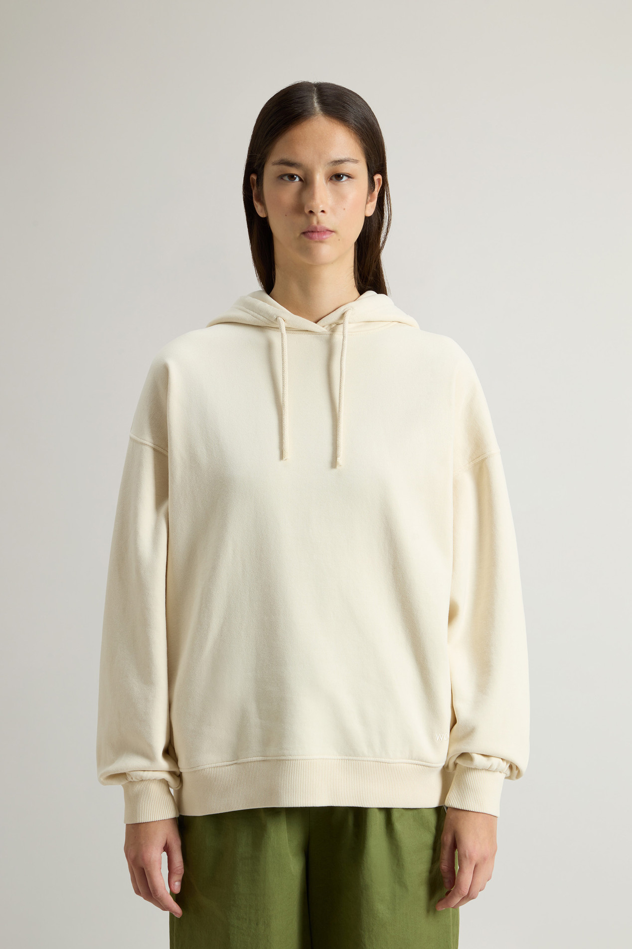 Pure Cotton Hoodie with Embroidered Logo White photo 1 | Woolrich