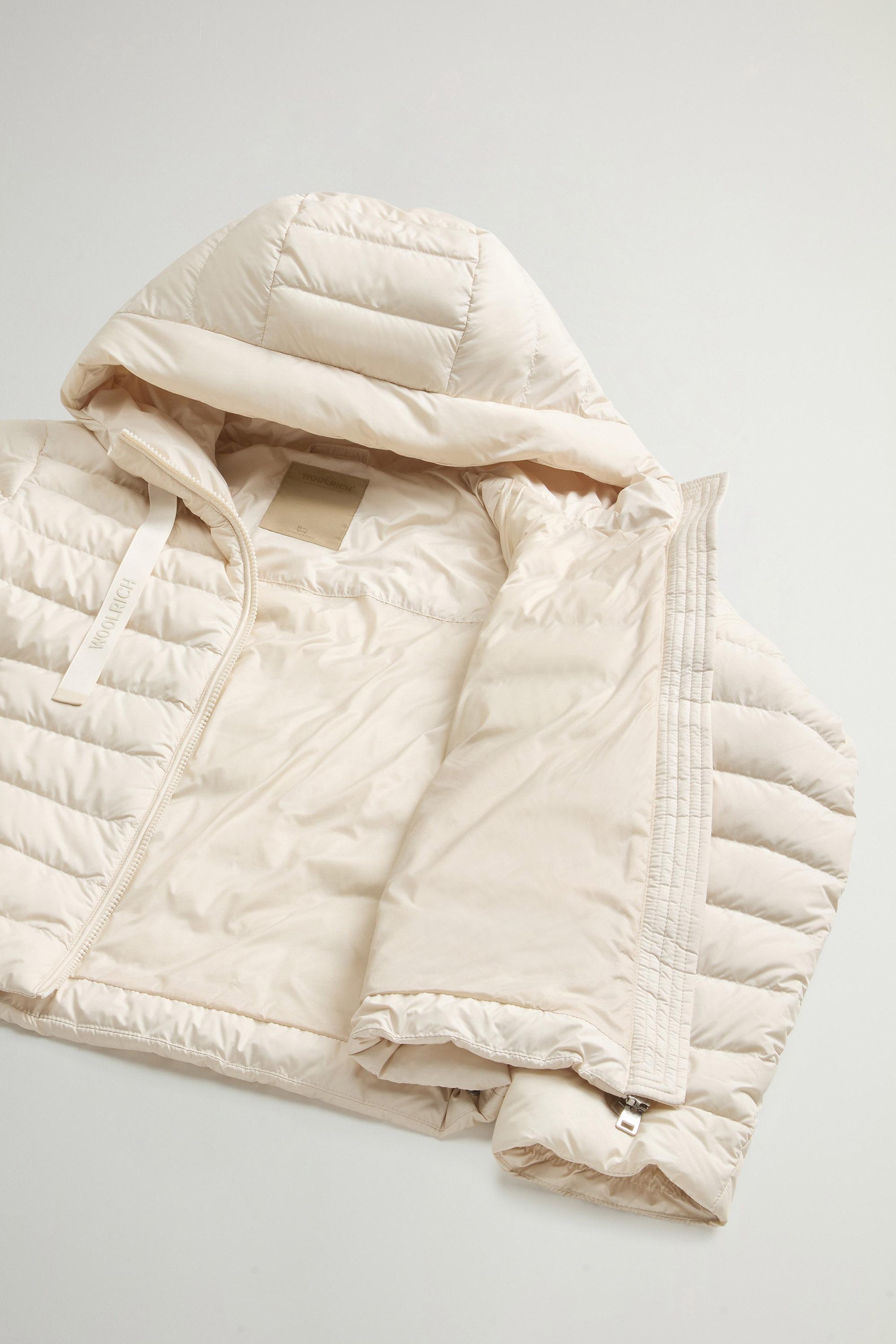 Lightweight Hooded Down Jacket in Microfiber White photo 8 | Woolrich