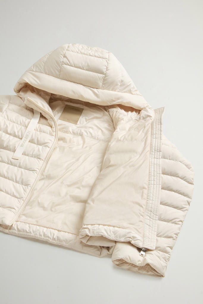 Lightweight Hooded Down Jacket in Microfiber White photo 8 | Woolrich