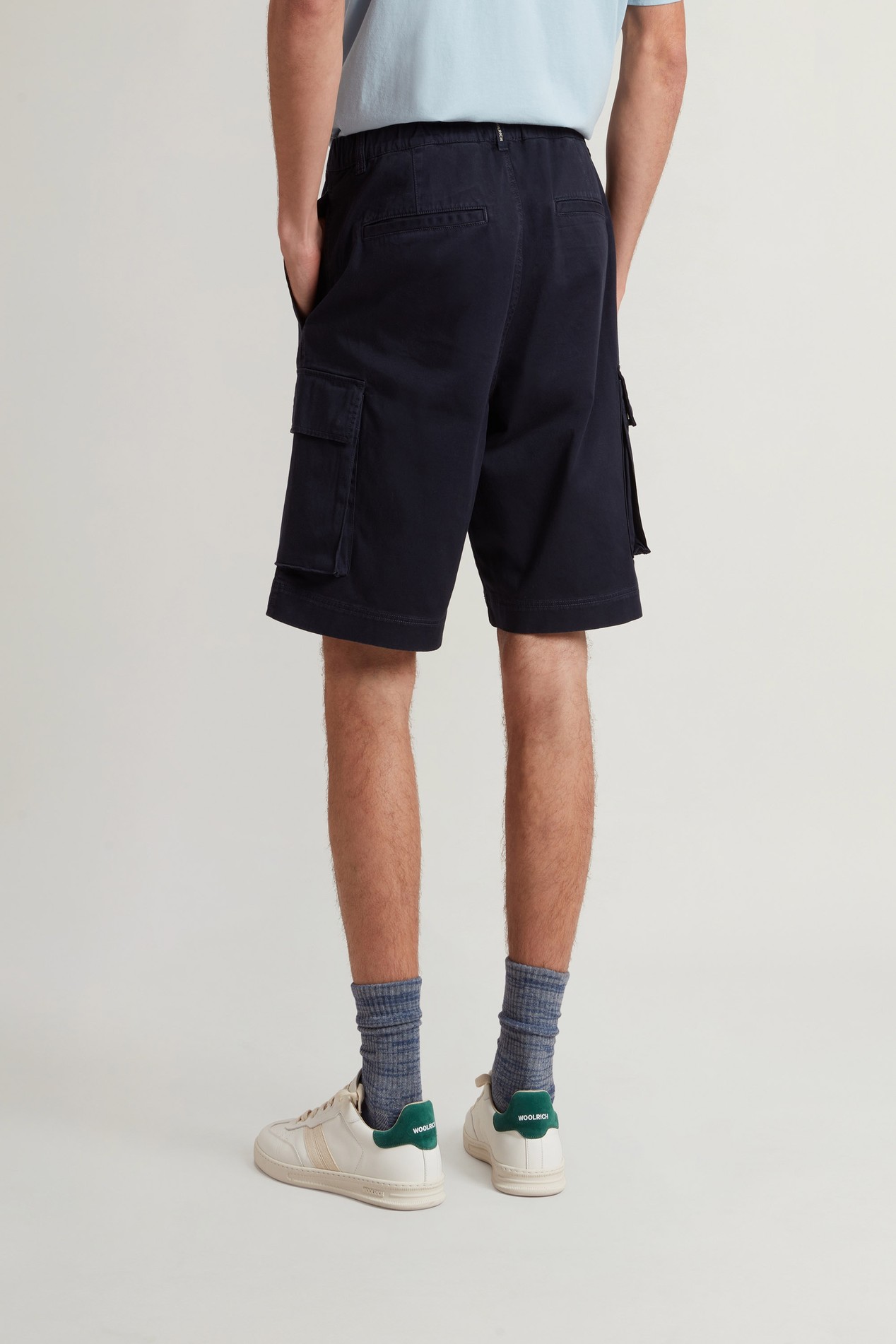 COTTON TWILL CARGO SHORT GD Blue photo 2 | Woolrich