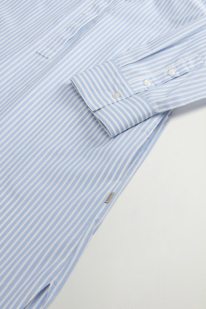 STRIPED POPLIN SERAFINO DRESS Blue photo 7 | Woolrich