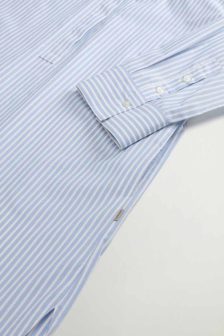 STRIPED POPLIN SERAFINO DRESS Blue photo 7 | Woolrich