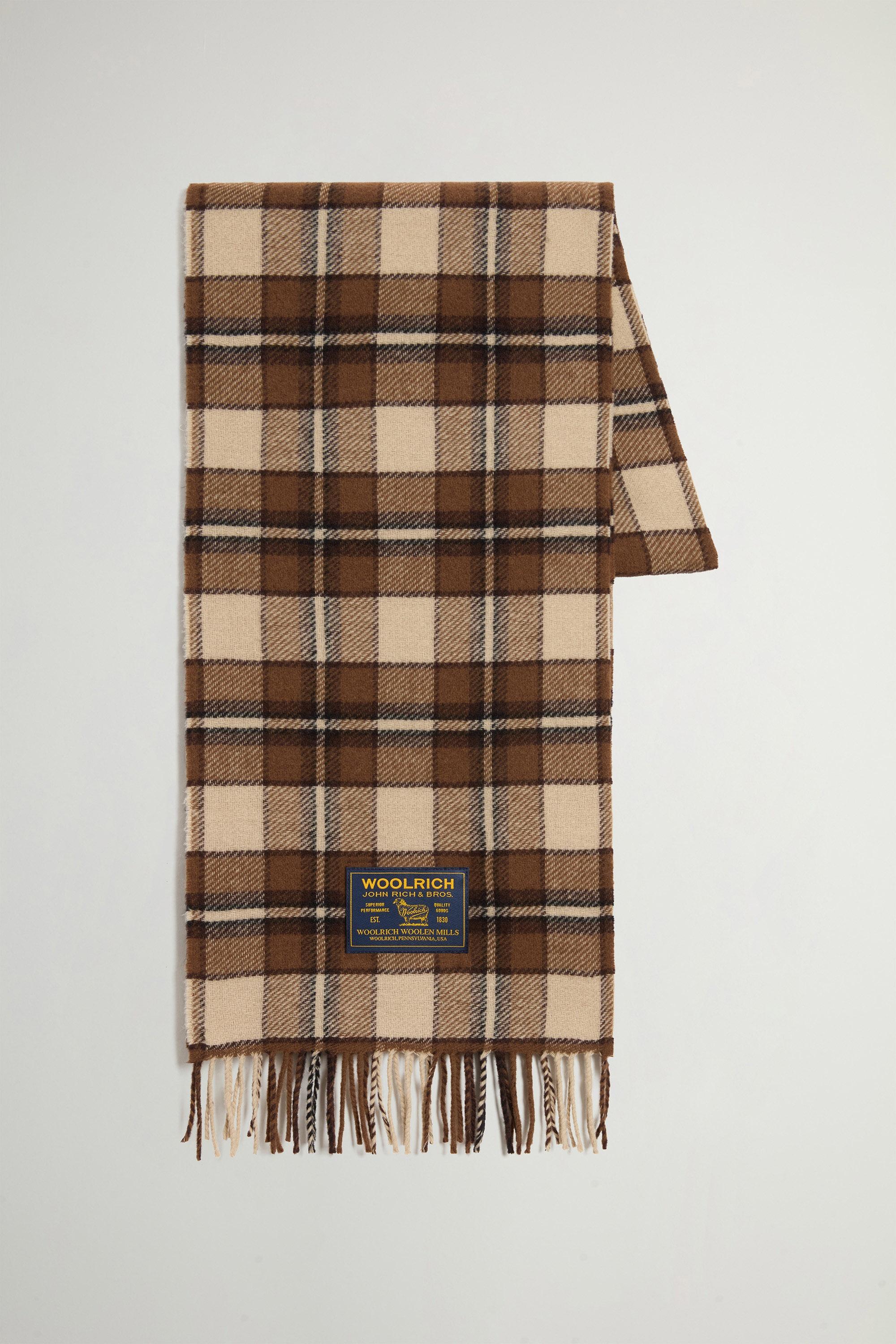 Checked Scarf in Pure Wool Brown photo 1 | Woolrich