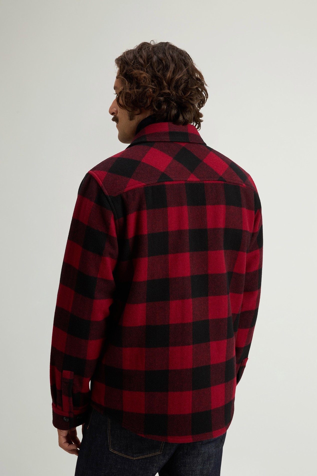 Ranger Checked Overshirt in Recycled Italian Wool Blend Red photo 3 | Woolrich
