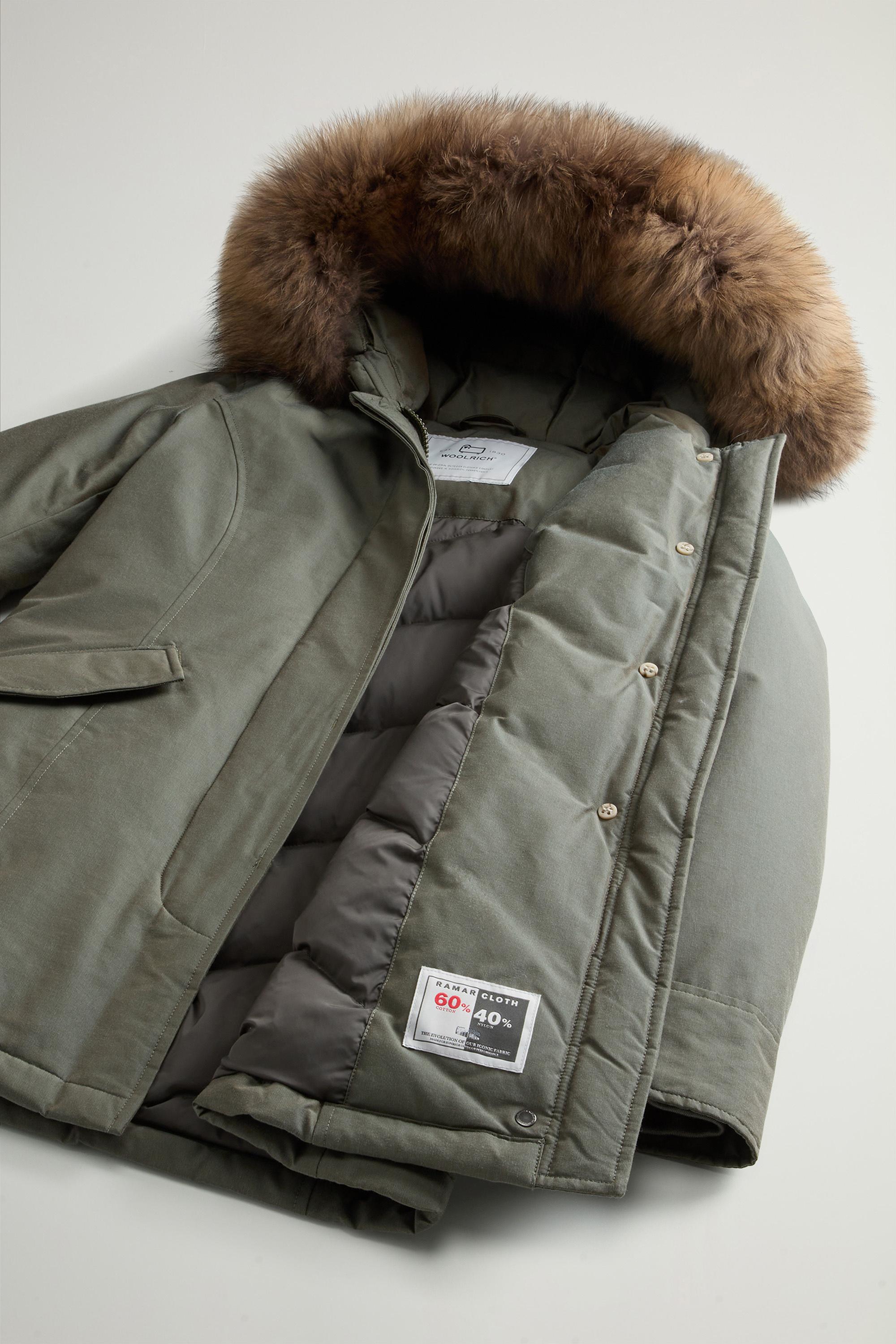 Arctic Parka in Ramar Cloth with Detachable Fur Trim Green photo 8 | Woolrich