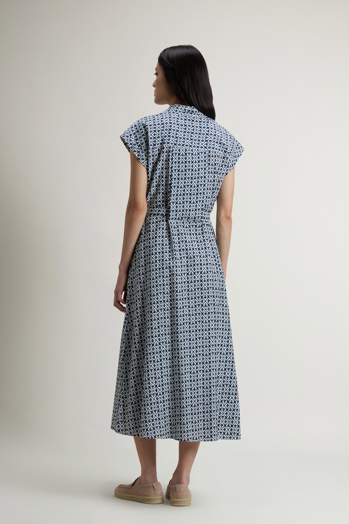 Shirt Dress in Cotton Blend with Belt Blue photo 3 | Woolrich