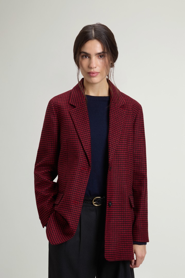CHECK WOOL BLAZER Rot photo 1 | Woolrich