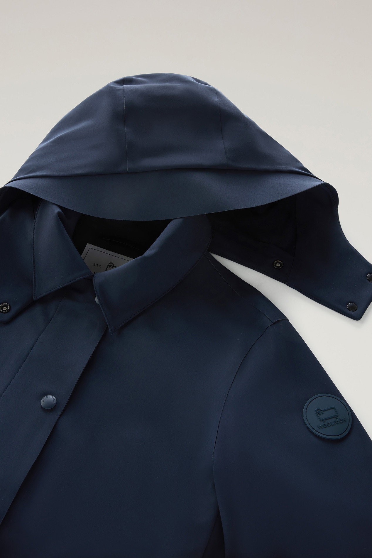 High Tech Nylon Trench Coat with Detachable Hood Blue photo 3 | Woolrich