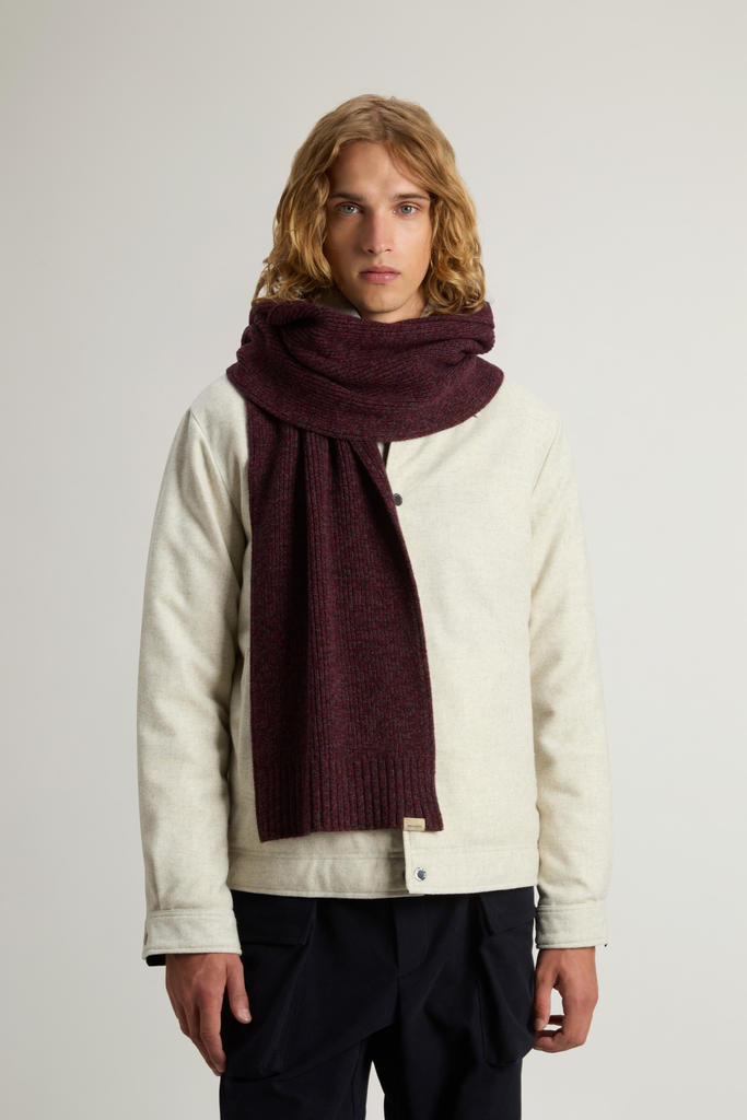 Pure Wool Mouliné Scarf Burgundy photo 4 | Woolrich
