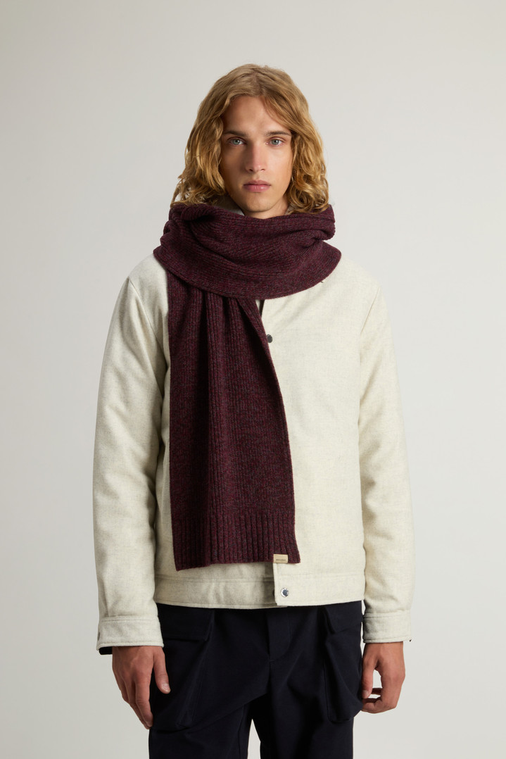 Pure Wool Mouliné Scarf Burgundy photo 4 | Woolrich
