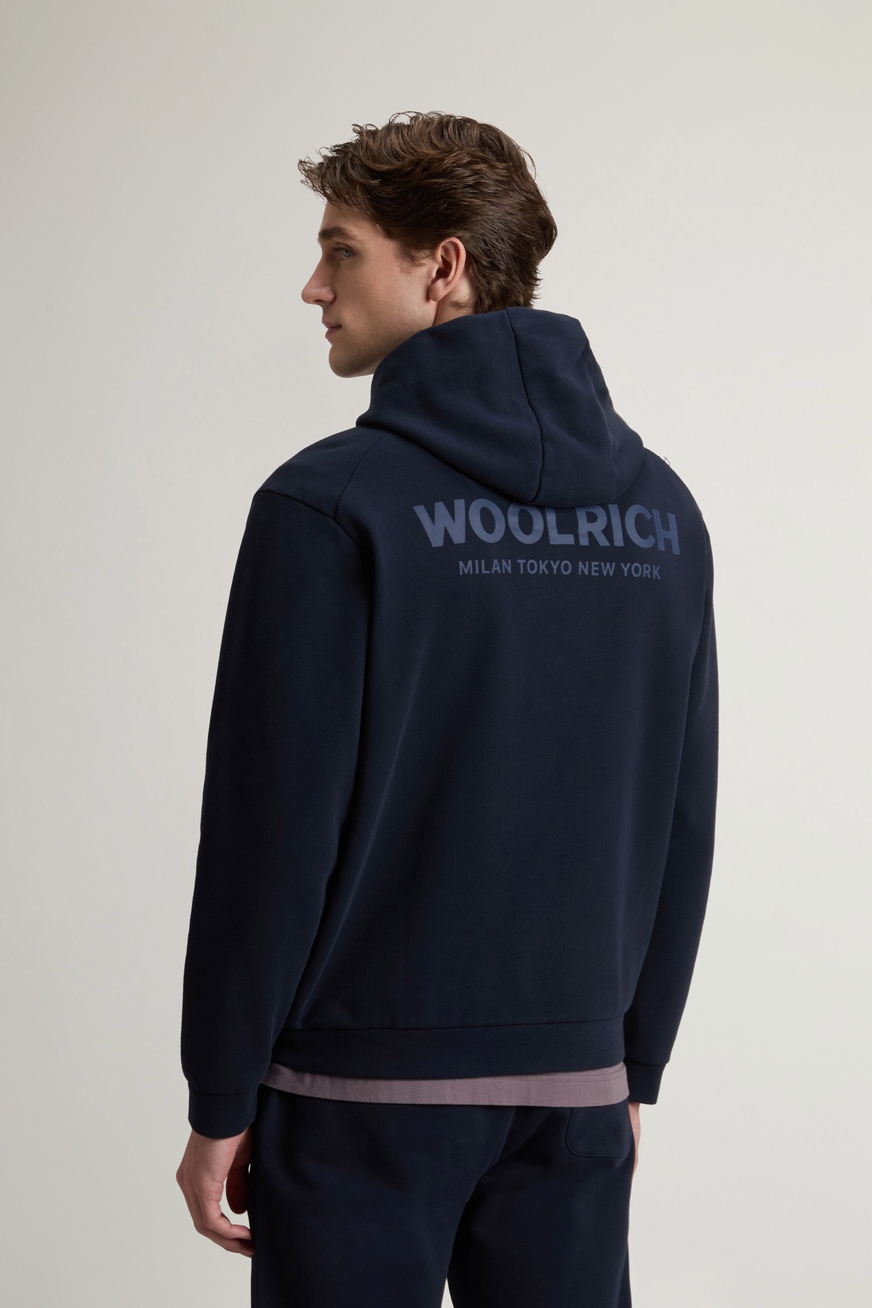 MACRO LOGO HOODIE Blue photo 3 | Woolrich