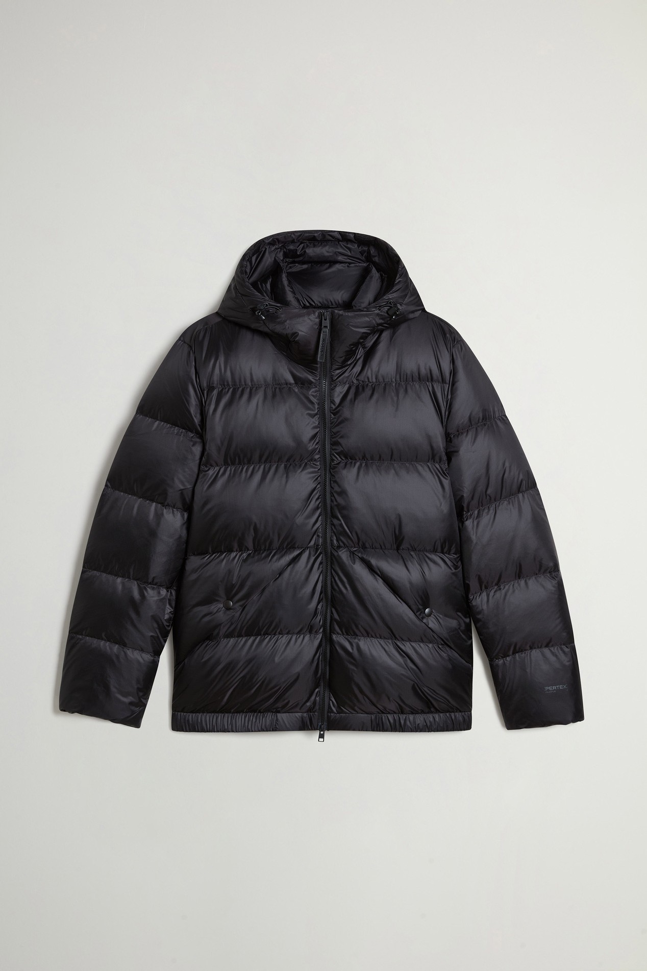 Quilted down jacket in recycled Pertex® Quantum fabric with hood Black photo 5 | Woolrich