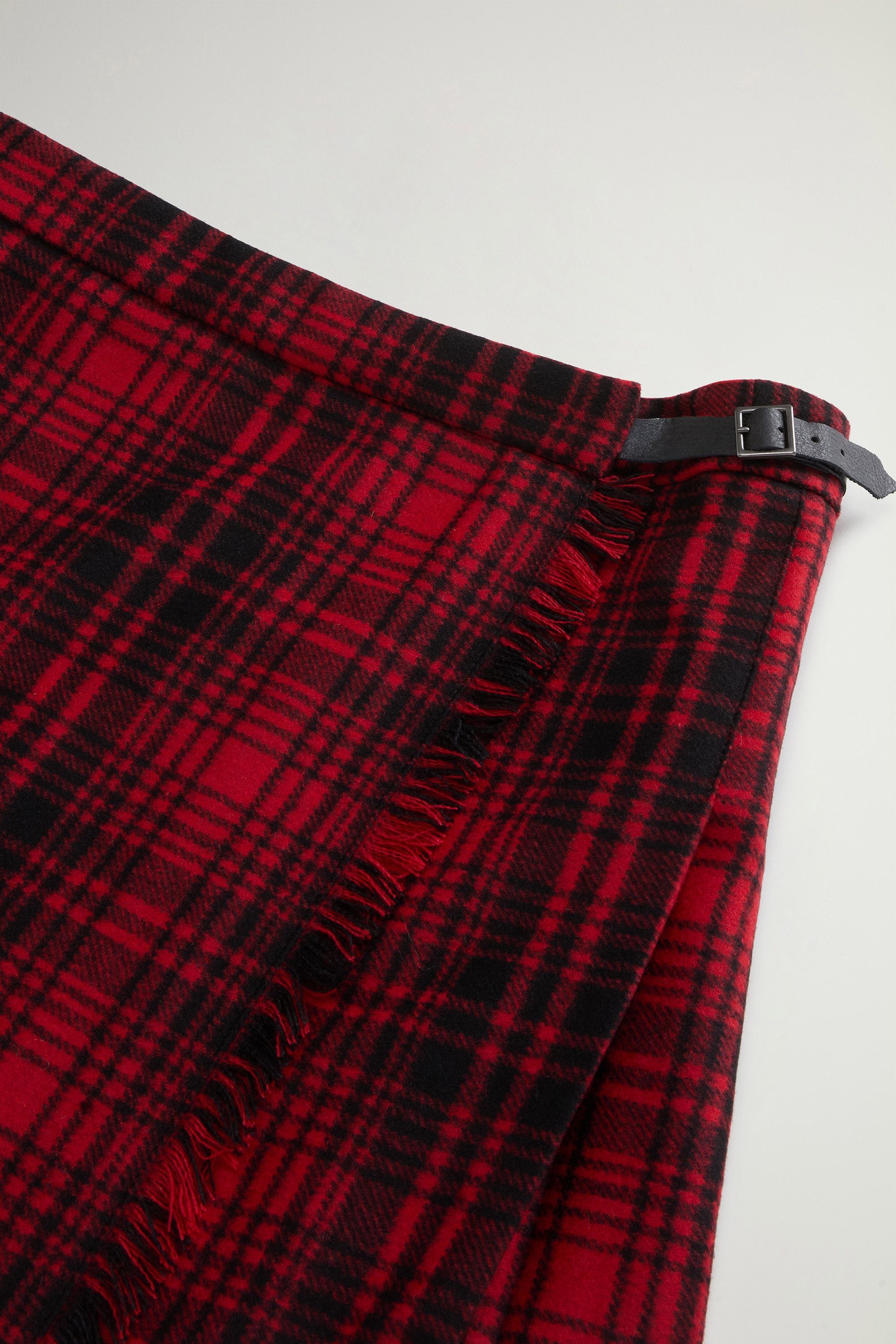 Checked Mini Skirt in Recycled Italian Wool-Blend Flannel Red photo 5 | Woolrich