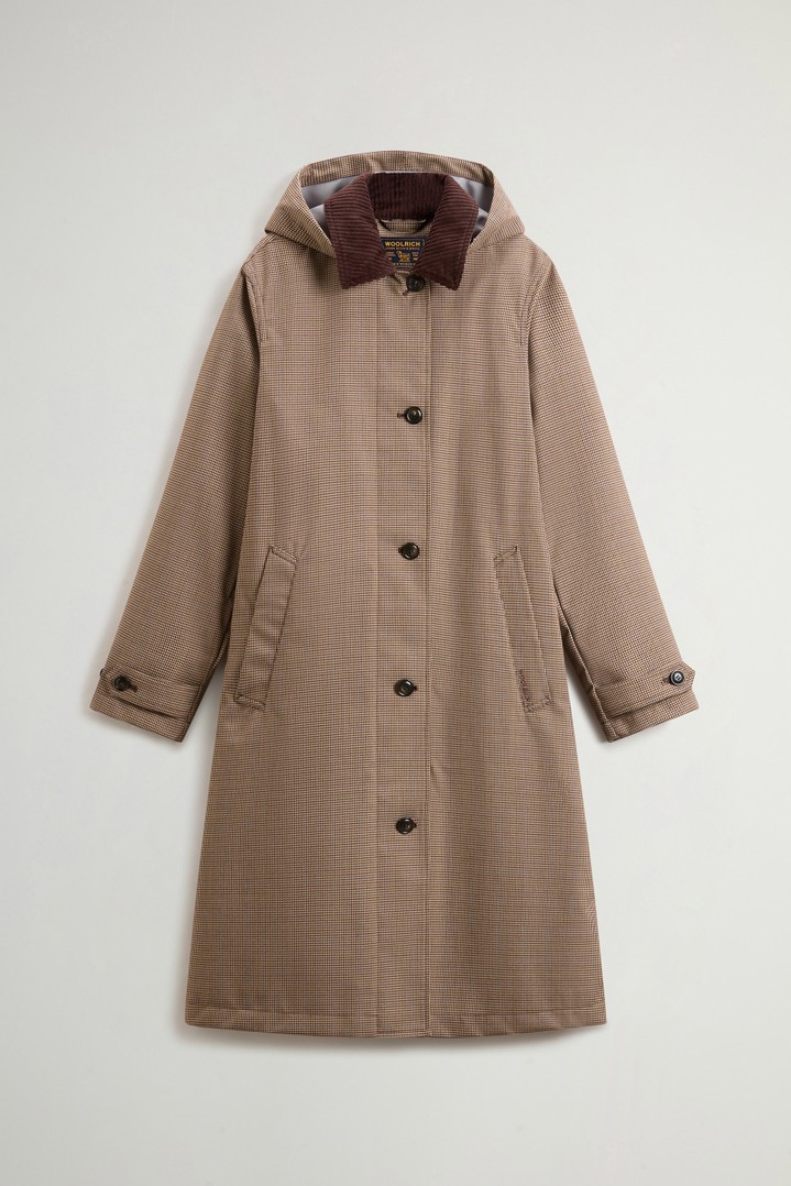 Coat in Yarn-Dyed Three-Layered Fabric with Removable Hood Brown photo 5 | Woolrich