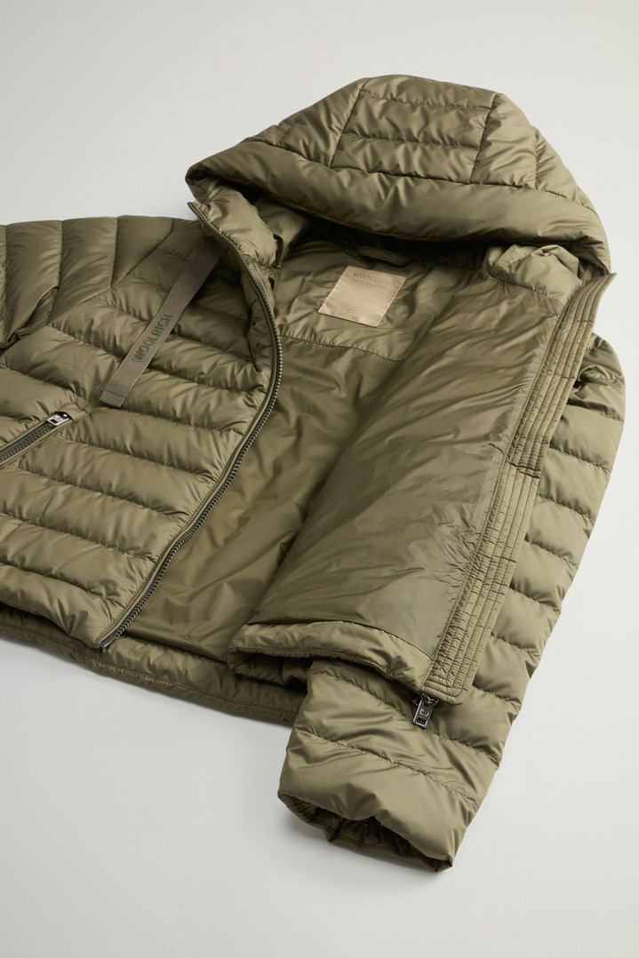 Padded Microfiber Jacket with Hood Green photo 4 | Woolrich