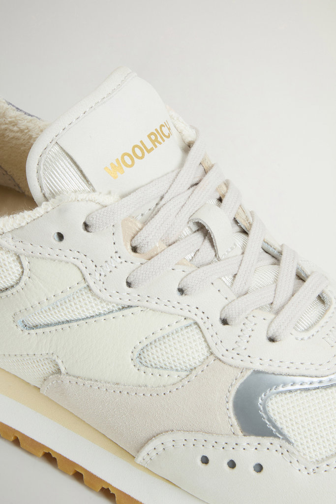 Gravel Sneakers in Nylon with Leather and Suede Inserts White photo 5 | Woolrich