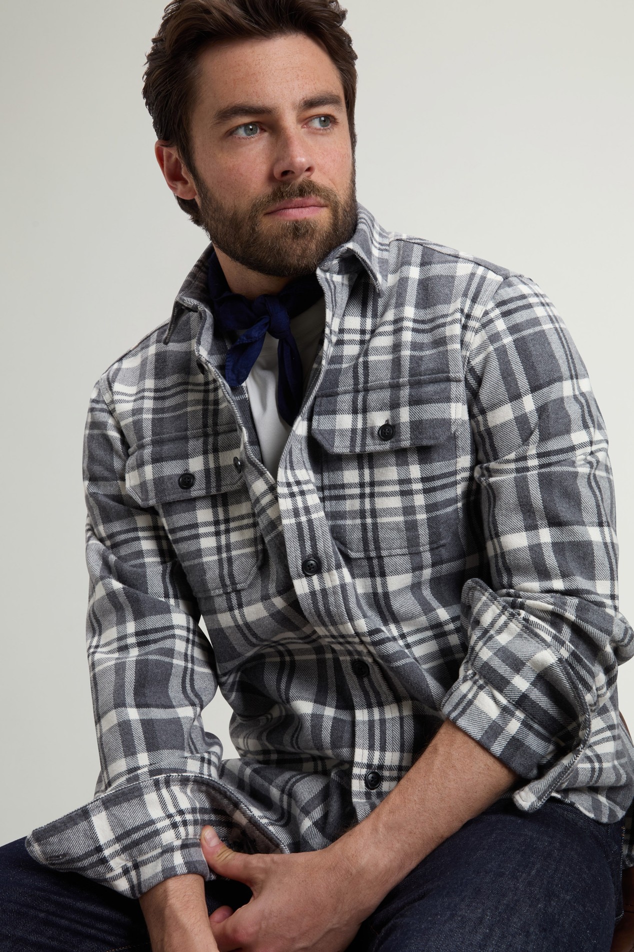 HEAVY COTTON SHIRT Gray photo 4 | Woolrich