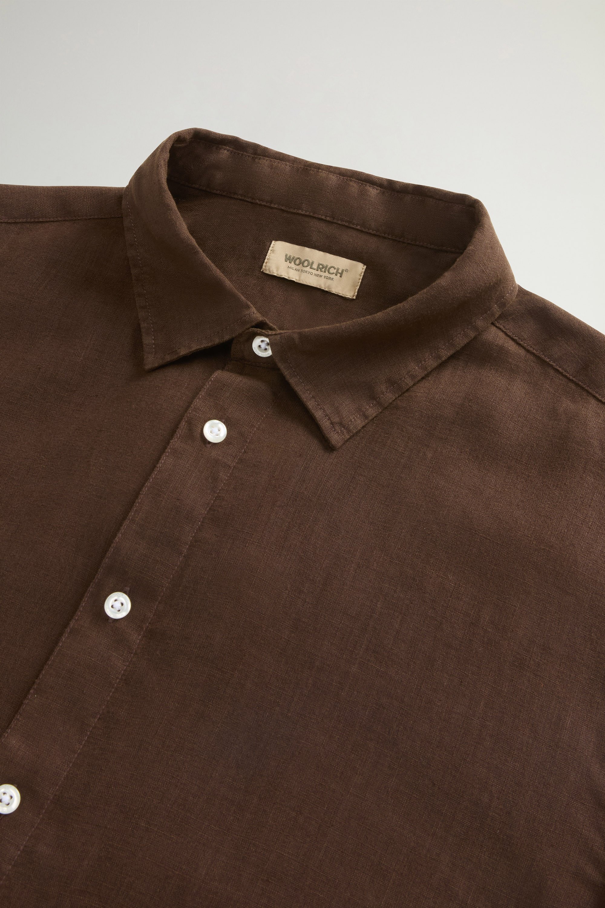 LINEN SHIRT Brown photo 6 | Woolrich