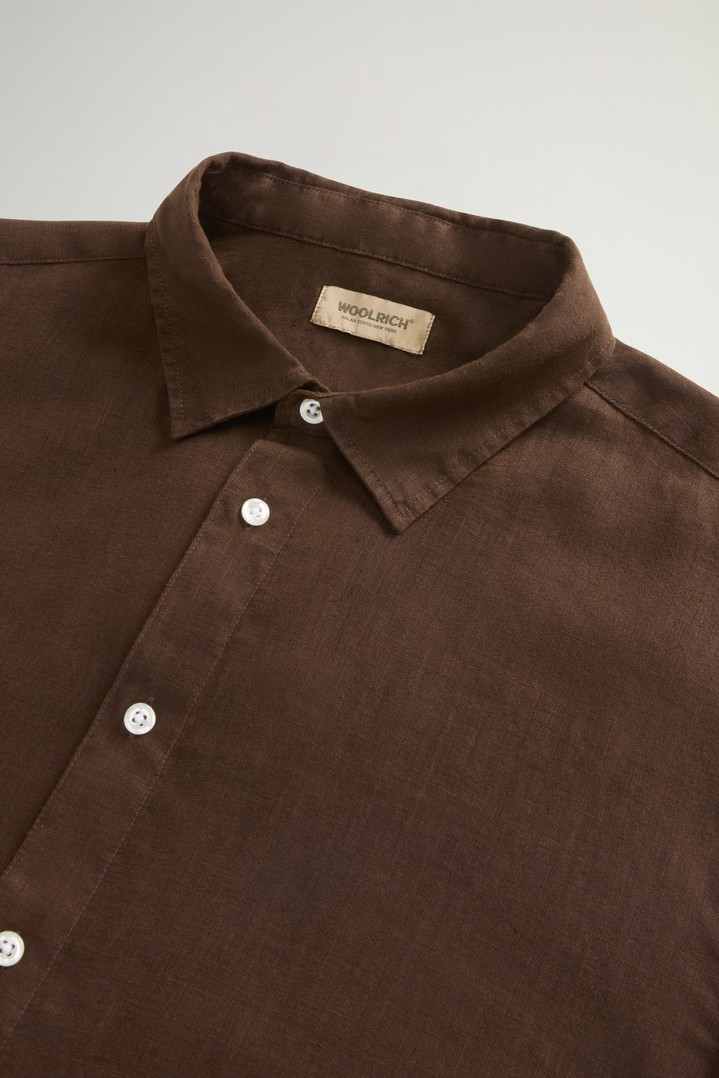 LINEN SHIRT Brown photo 6 | Woolrich