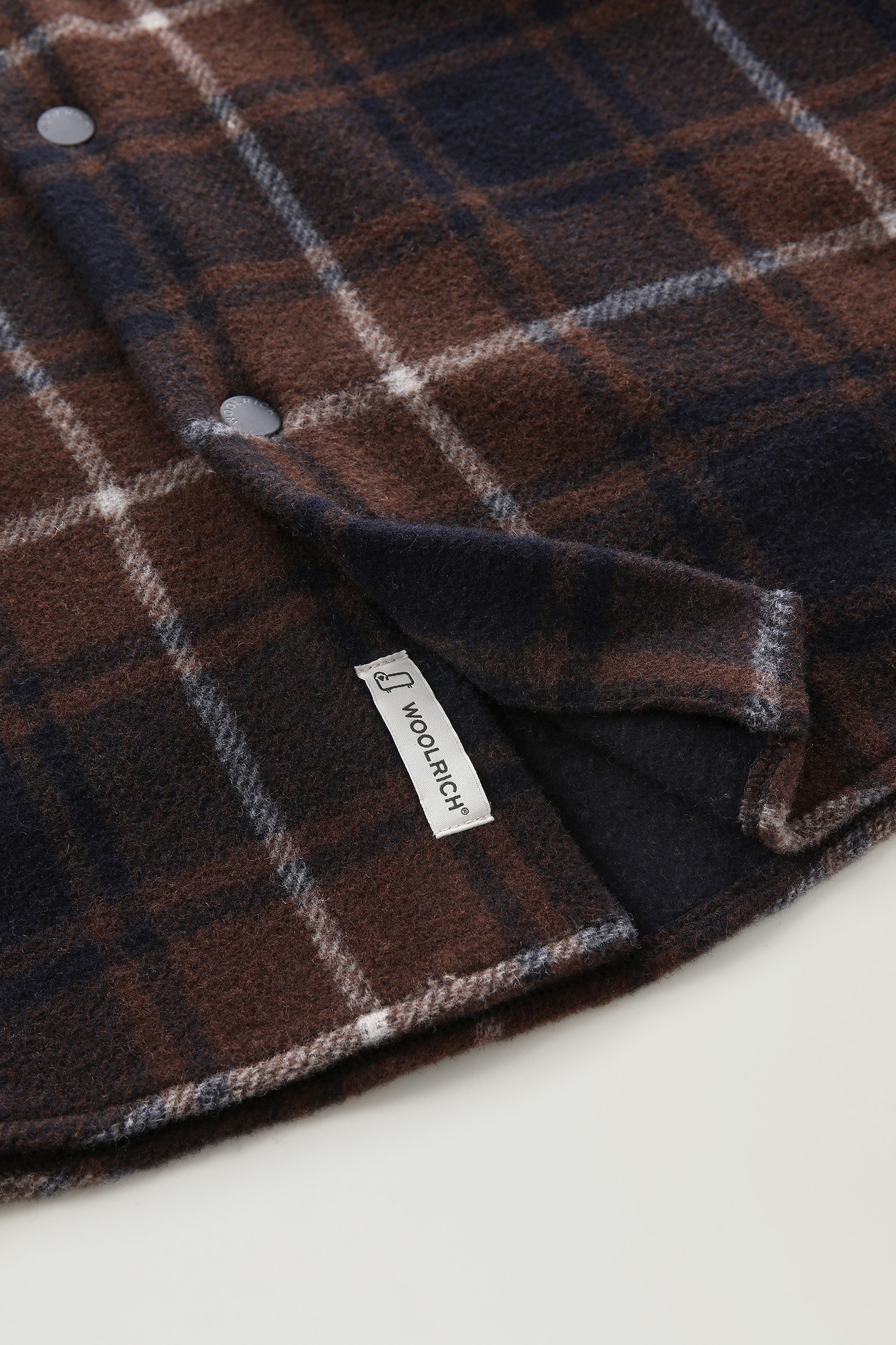 Alaskan Check Overshirt in Bonded Wool Blend Brown photo 3 | Woolrich