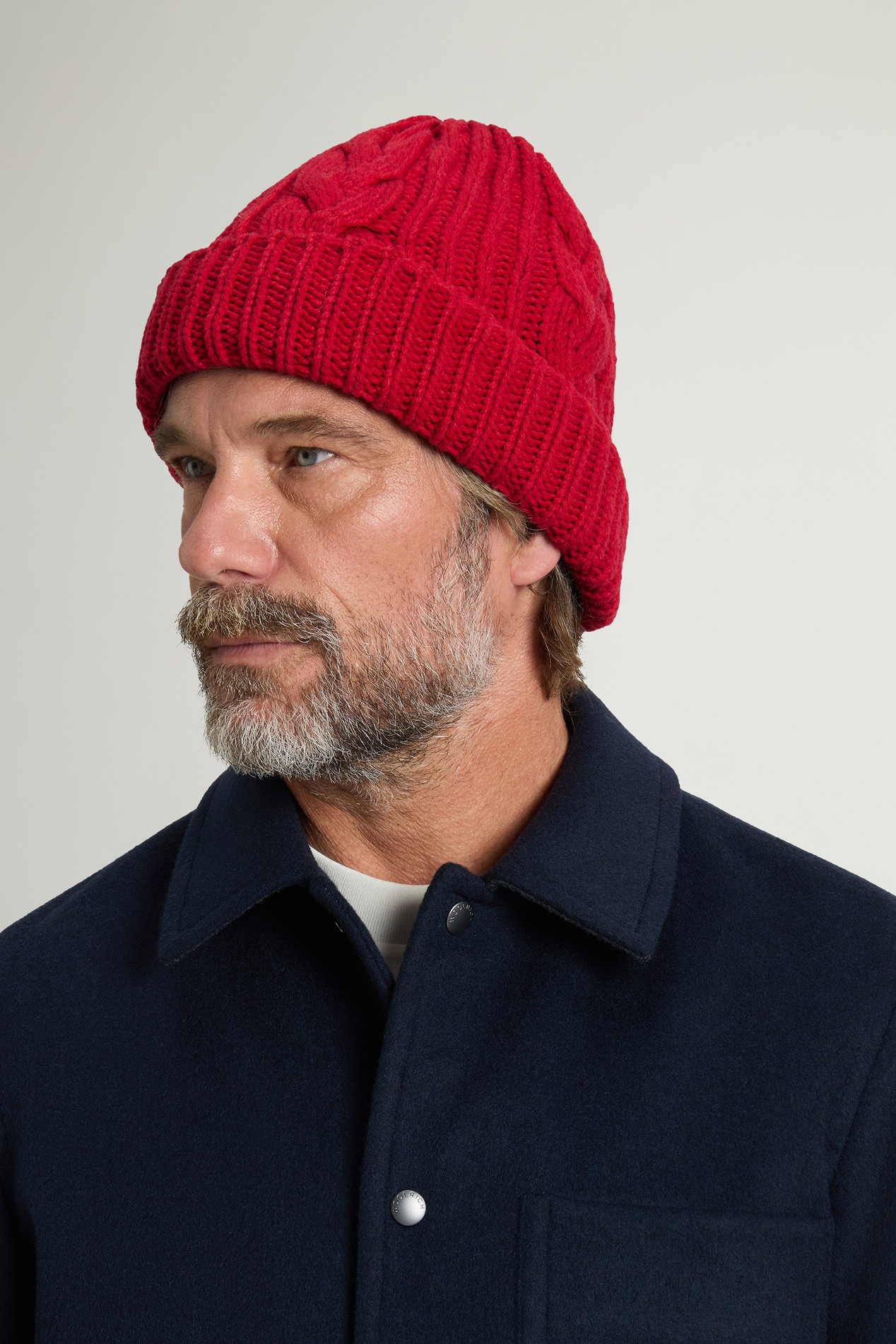 Beanie in Wool and Cotton Blend Red photo 1 | Woolrich