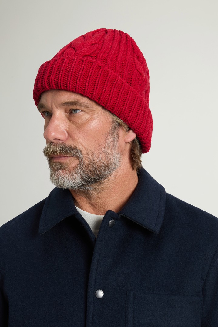 Beanie in Wool and Cotton Blend Red photo 1 | Woolrich