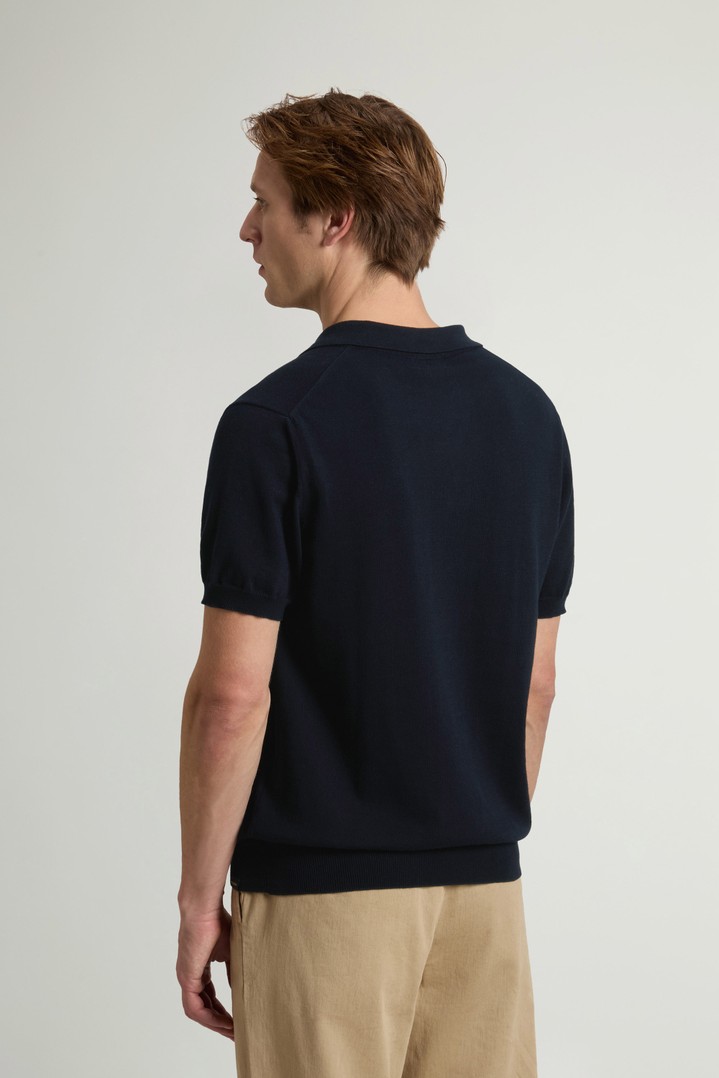 KNITTED POLO Blue photo 3 | Woolrich