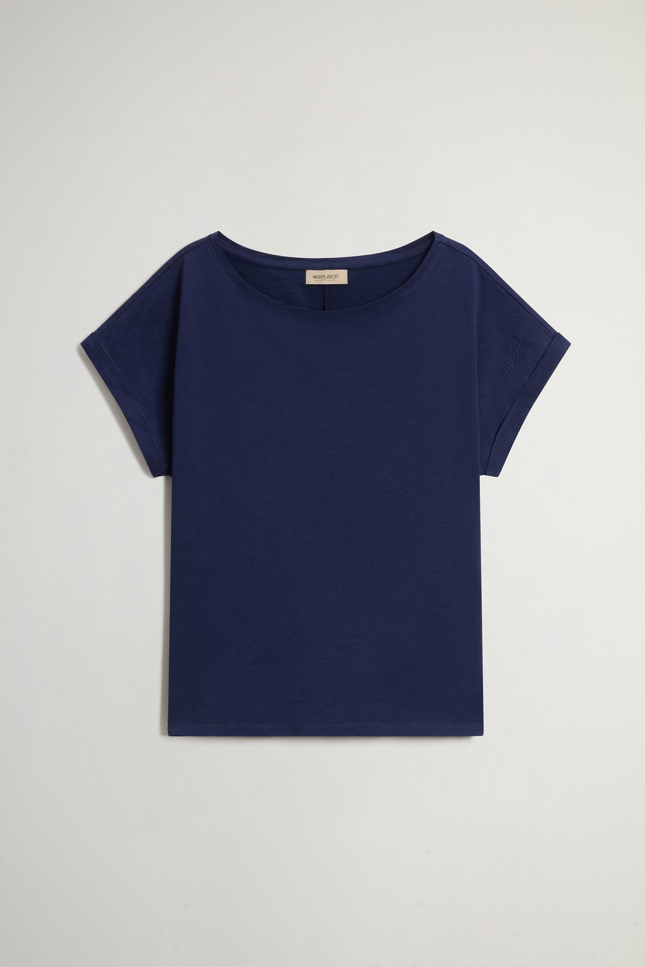 T-Shirt in Pure Cotton Slub Fabric Blue photo 1 | Woolrich