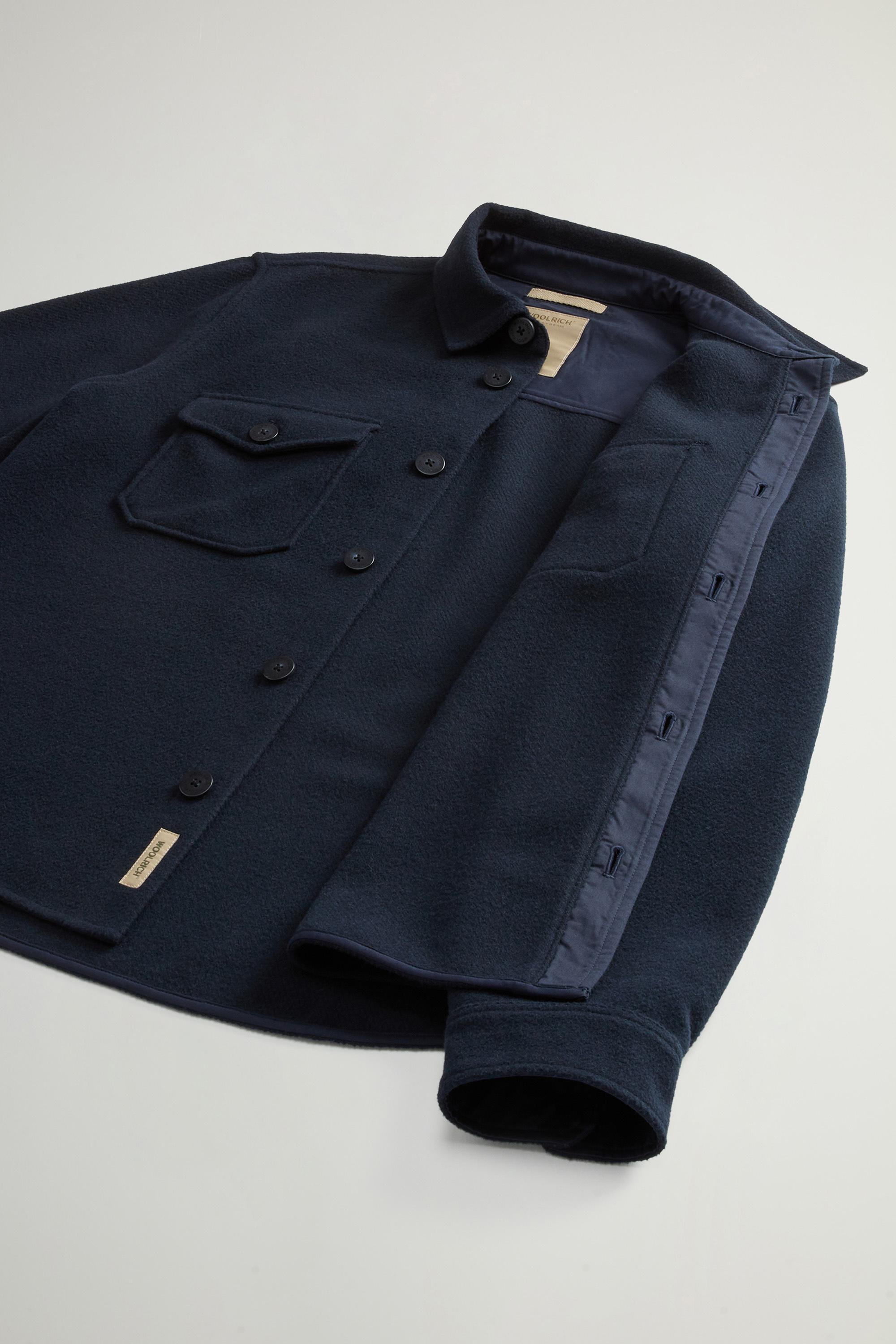 Wool-Blend Overshirt with Checked Pattern Blue photo 8 | Woolrich