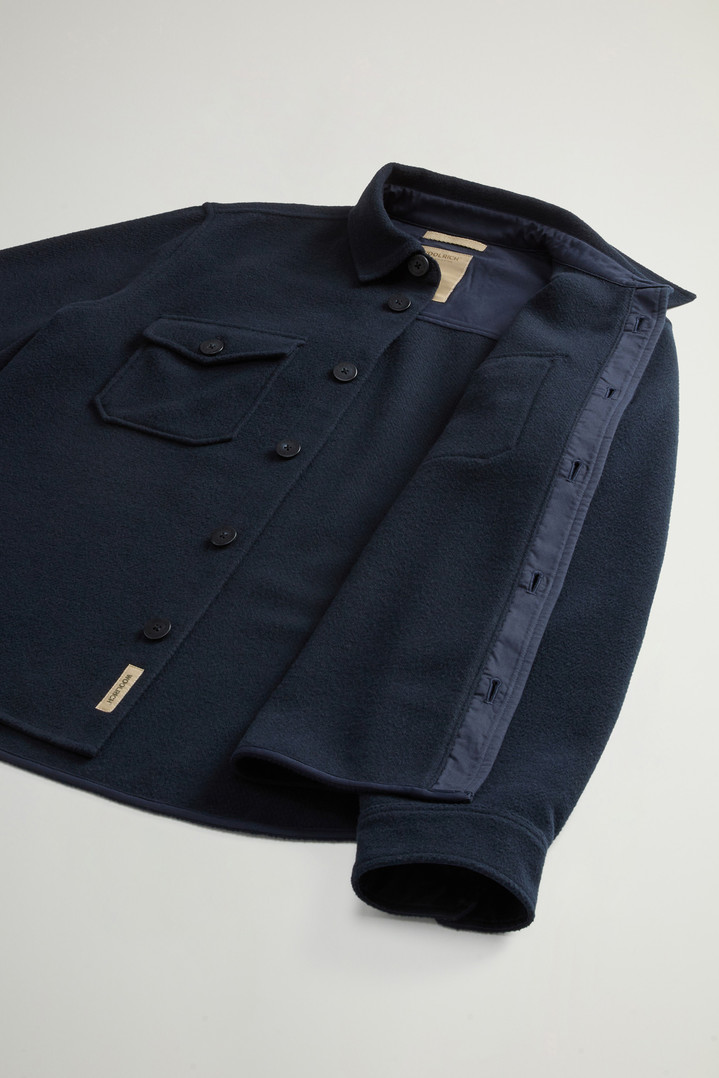 Wool-Blend Overshirt with Checked Pattern Blue photo 8 | Woolrich