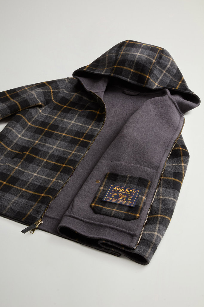 Wool-Blend Jacket with Hood and Zipper Gray photo 8 | Woolrich