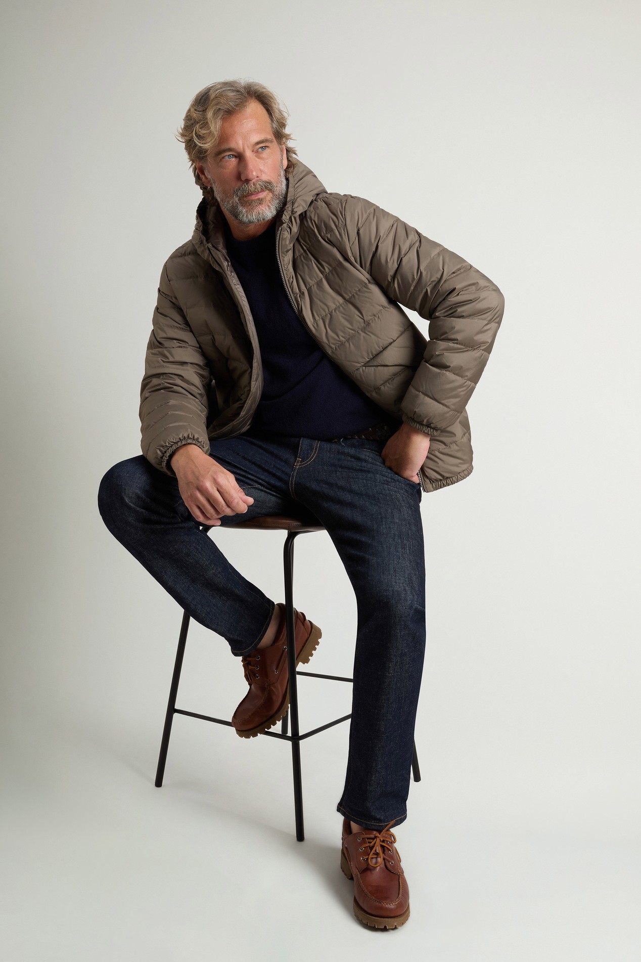 Quilted Jacket in Lightweight Microfiber Brown photo 2 | Woolrich