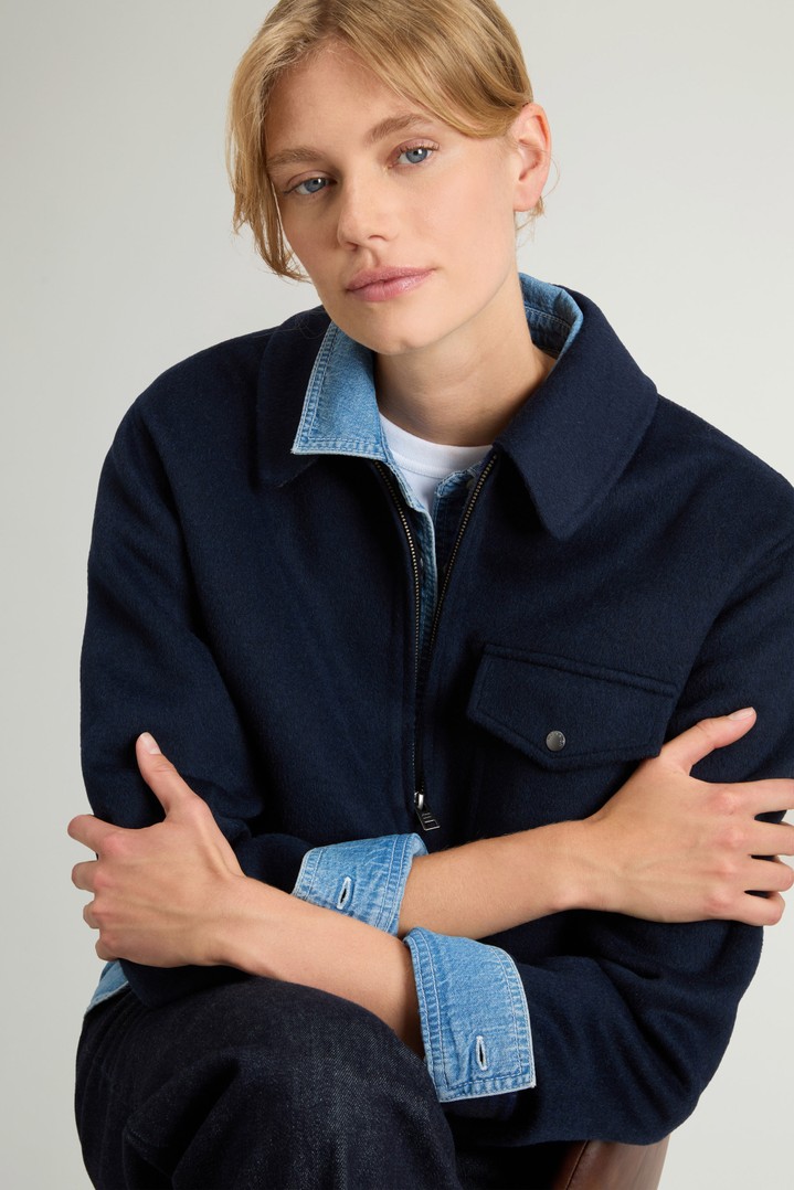 Jacket in Double-Face Wool Blend Blue photo 4 | Woolrich