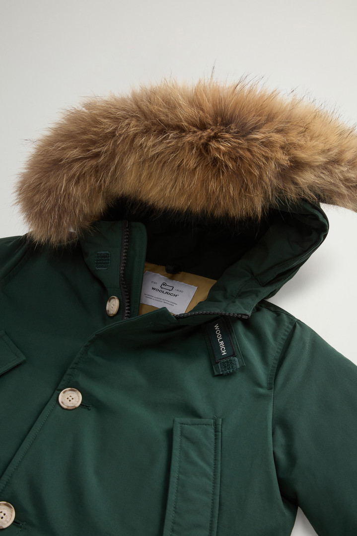 Boy's Arctic Parka in Ramar Cloth with Detachable Fur Green photo 3 | Woolrich