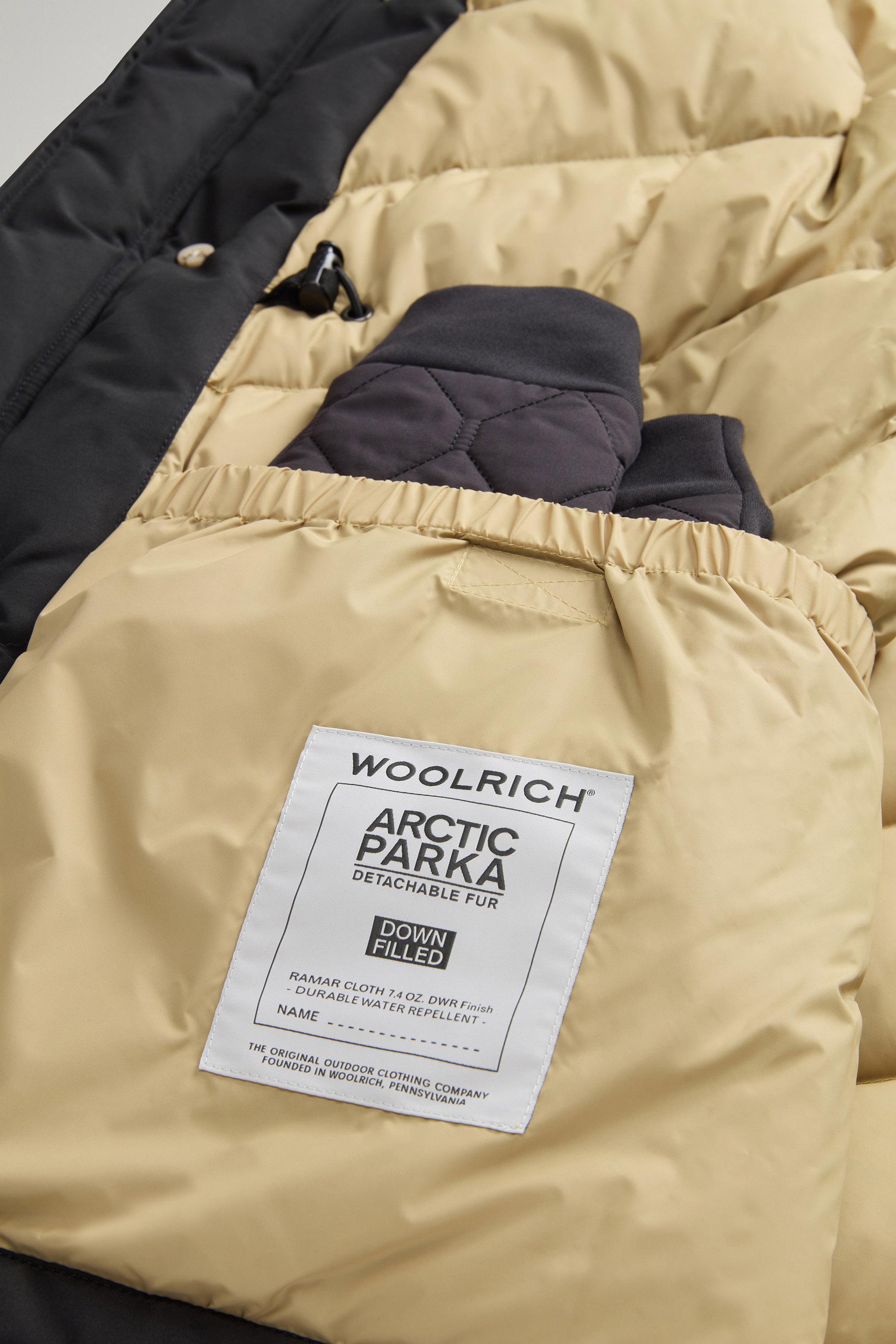 Arctic Parka in Ramar Cloth with Detachable Fur Trim Black photo 9 | Woolrich