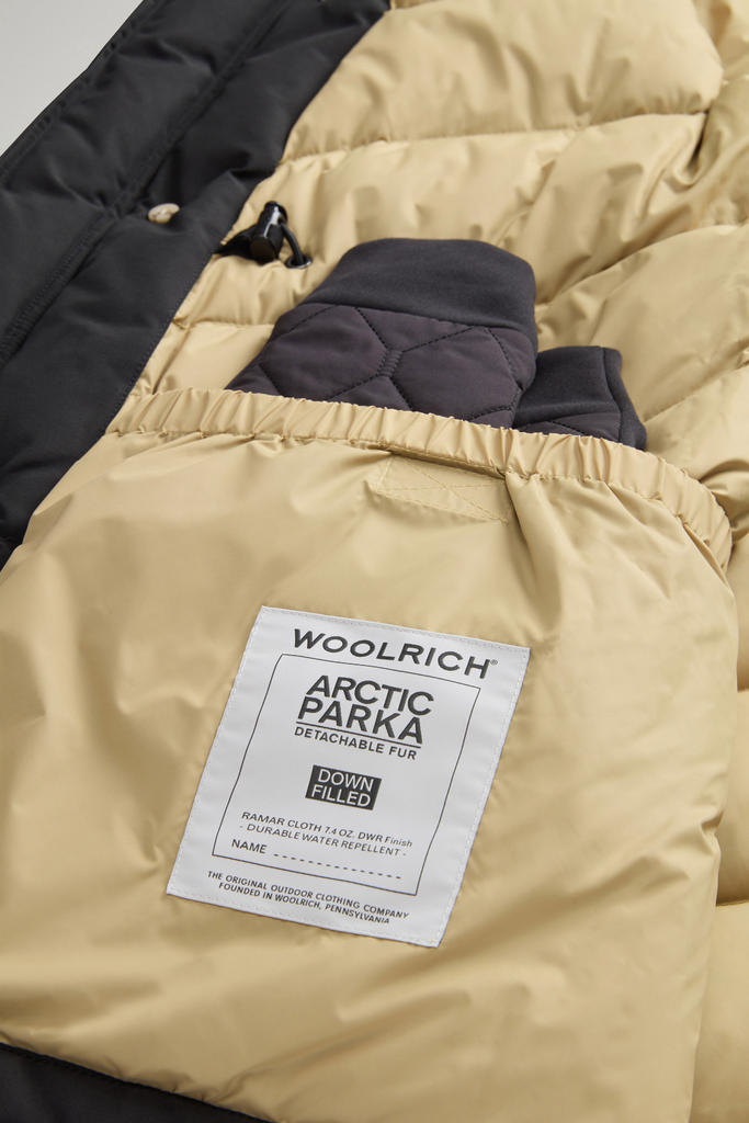 Arctic Parka in Ramar Cloth with Detachable Fur Trim Black photo 9 | Woolrich