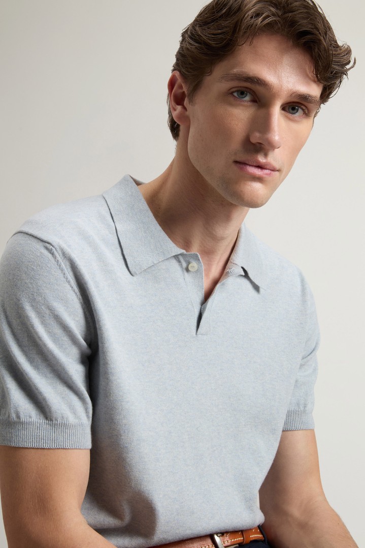 KNITTED POLO Blue photo 4 | Woolrich